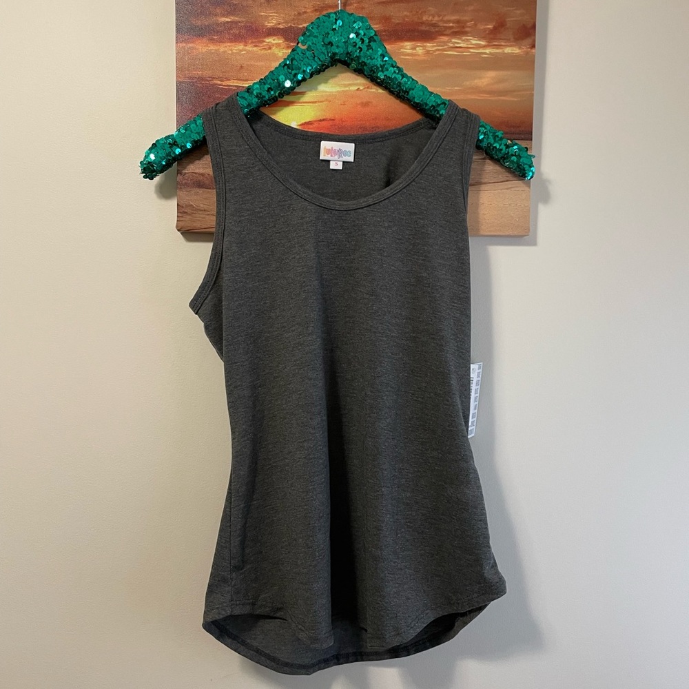 Lularoe gray tank top solid charcoal nwt